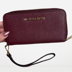 Michael Kors Maroon Wallet/ Wristlet